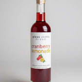 Bottle of Glass Vodka Mixed Cranberry lemonade ready-to-drink cocktail.